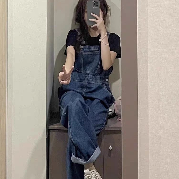 盐系牛仔裤女宽松显瘦减龄可爱长裤春秋款