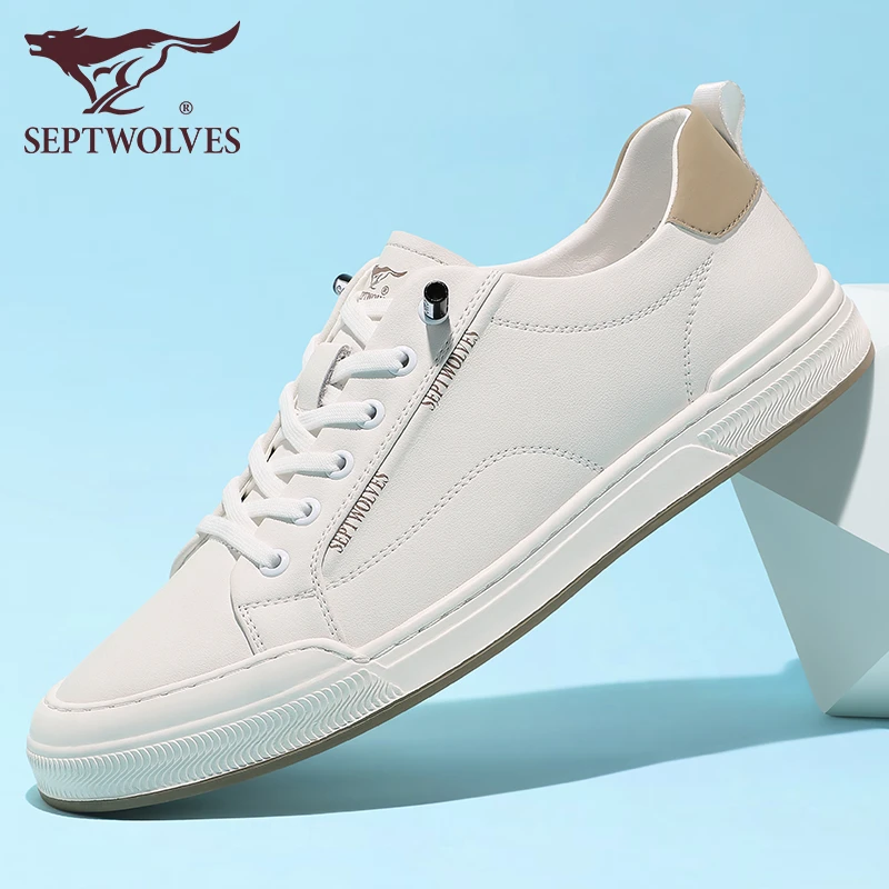 七匹狼男鞋秋季男士小白鞋轻盈透气时尚百搭板鞋一脚蹬休闲低帮鞋