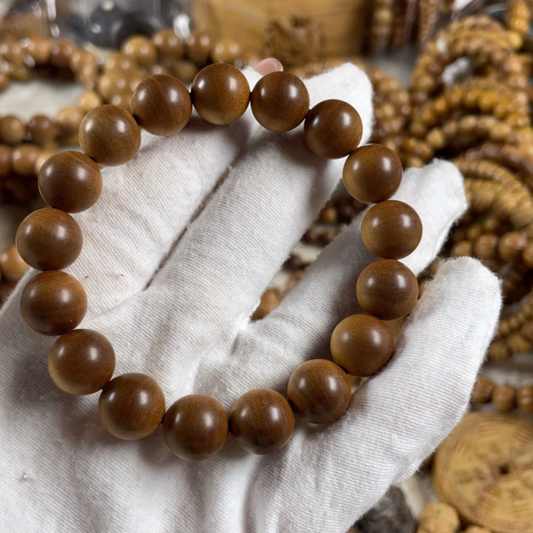 ****雪檀香木手串/手链/老山檀香1.2横纹风化