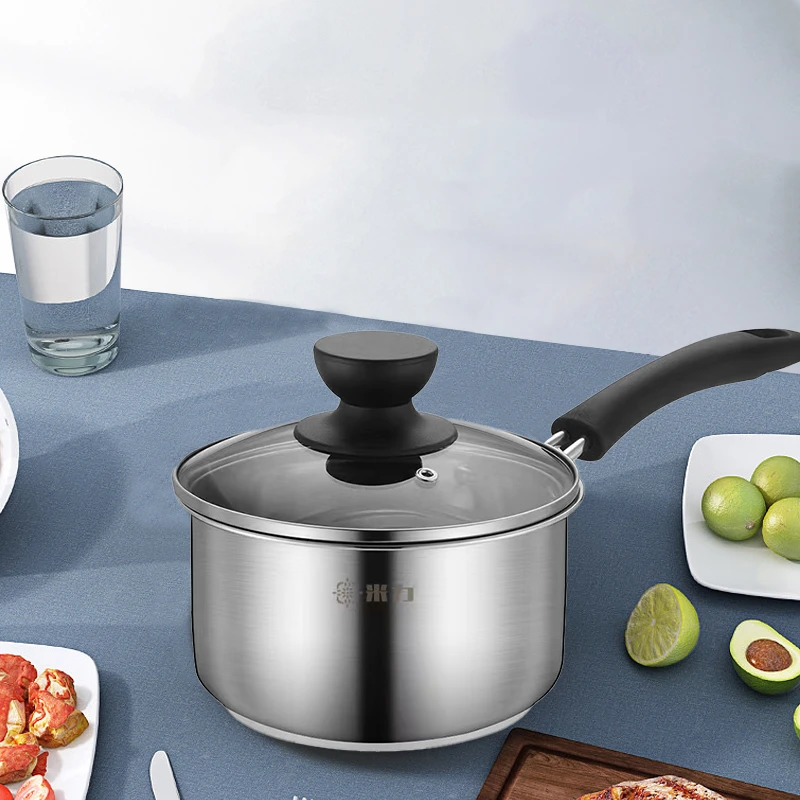 米力奶锅辅食锅炖煮不锈钢泡面锅热牛奶锅具-Da