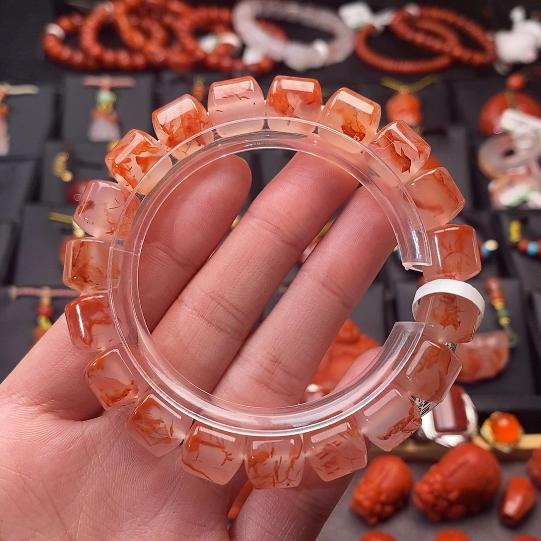 南红玛瑙未镶嵌四川凉山冰飘手串10mm