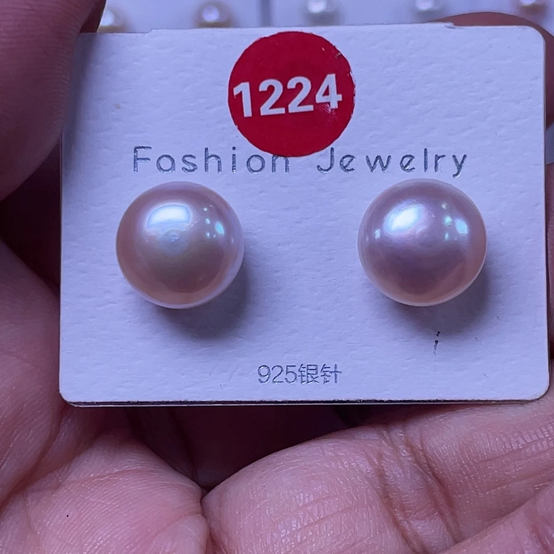 a***鑫淡水珍珠银S925镶嵌耳饰