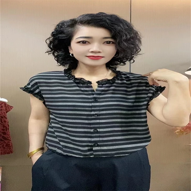 2025夏季新款圆领气质洋气时尚上衣打底衫#8565