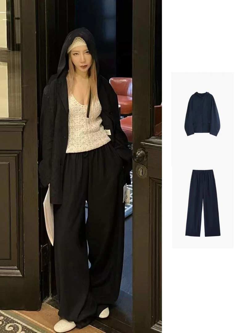 【ETHOR】25春夏 ERSS25-097C 藏青色亚麻条纹外套