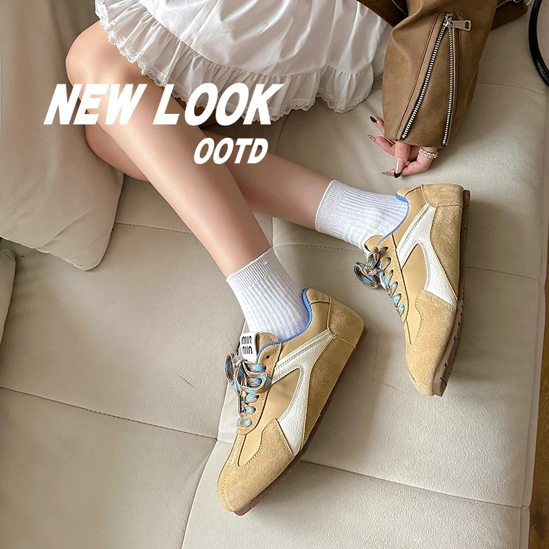 精致女鞋小道透气女运动生活系列德训鞋公路欧若假日风