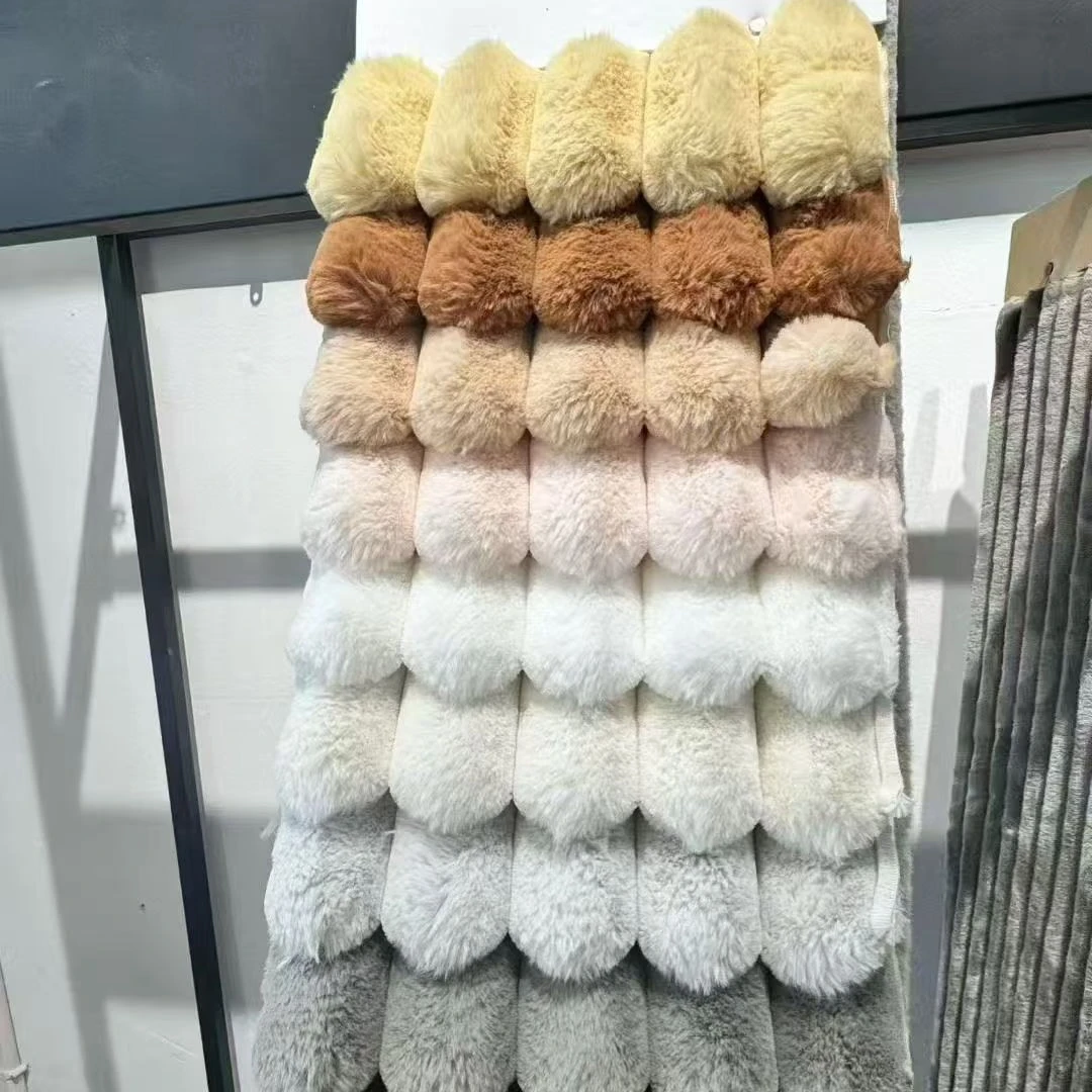 仿兔毛绒沙发布面料