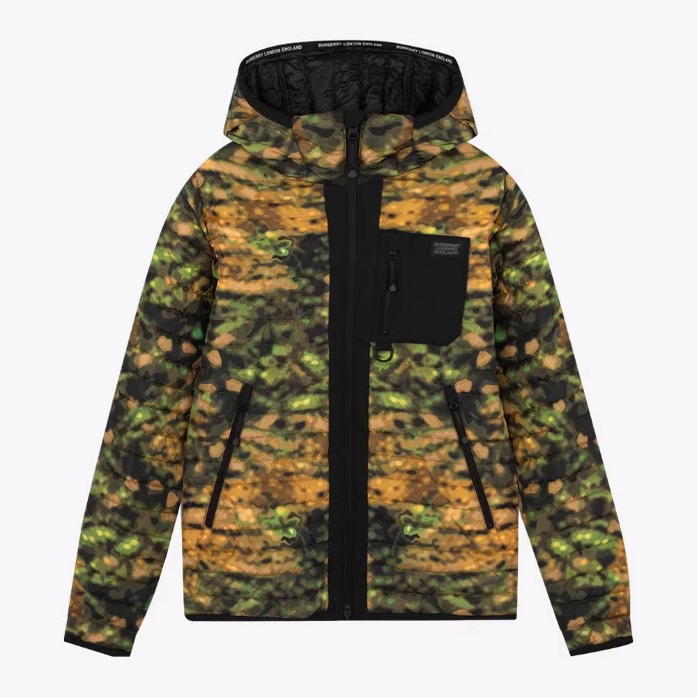 BURBERRY博柏利男士白鹅绒保暖连帽羽绒服外套8042792