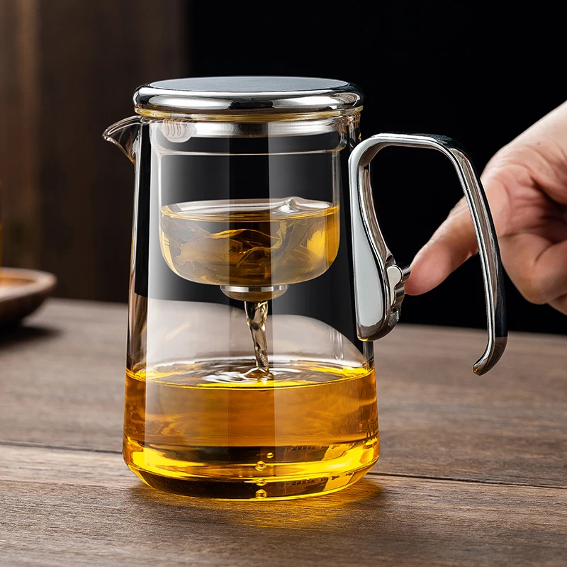 飘逸杯泡茶壶2025新款家用玻璃茶壶冲茶器磁吸过滤茶水分离杯茶具
