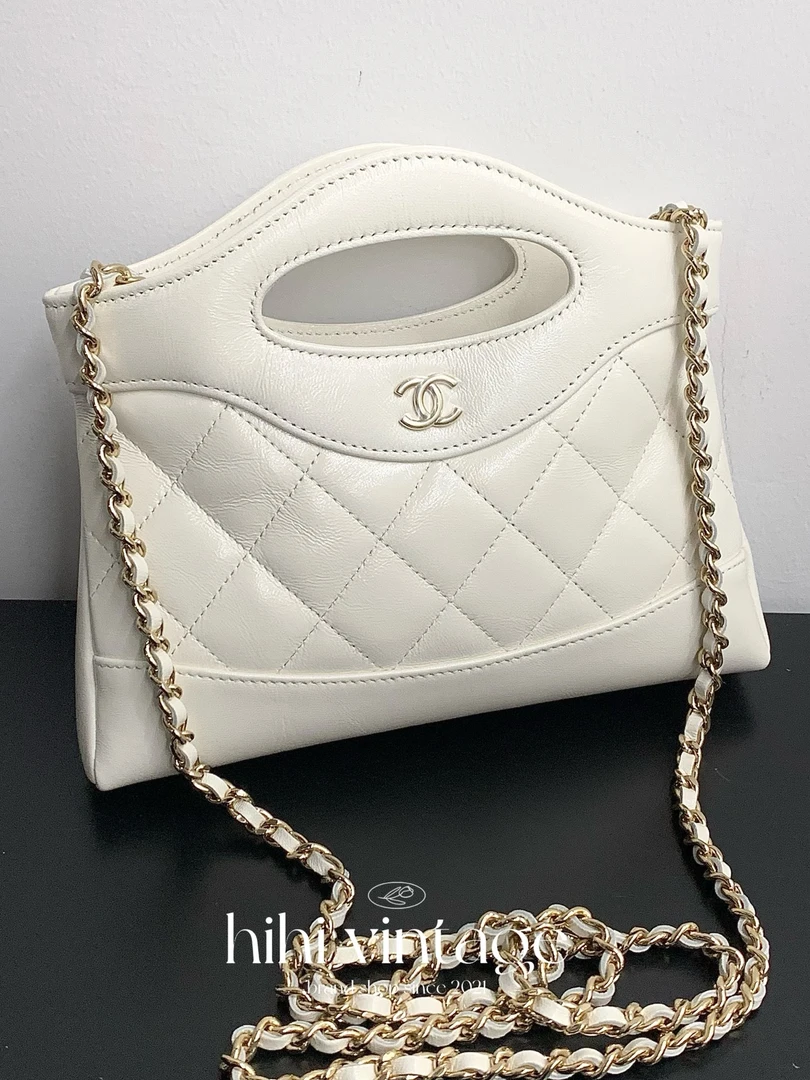 99新 Chanel/香奈儿 Chanel 白色nano 31Bag 新款镭射 /一店