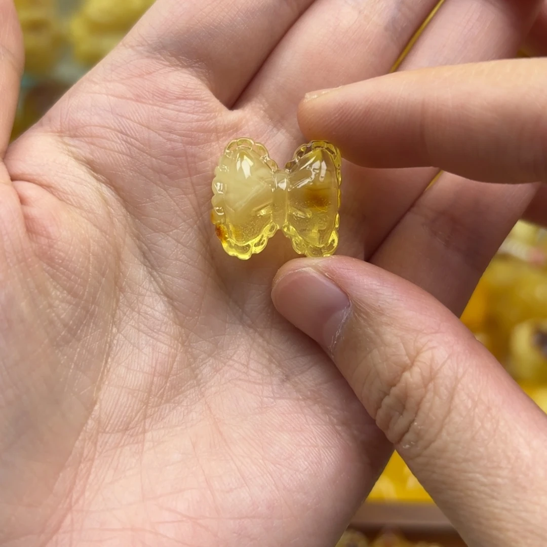 裸石蜜蜡未镶嵌蜜蜡配饰打孔不退不换