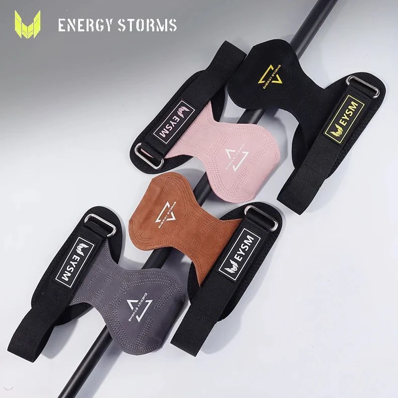 硬拉健身助力带护腕男握力牛皮护手掌引体向上辅助带器械训练手套