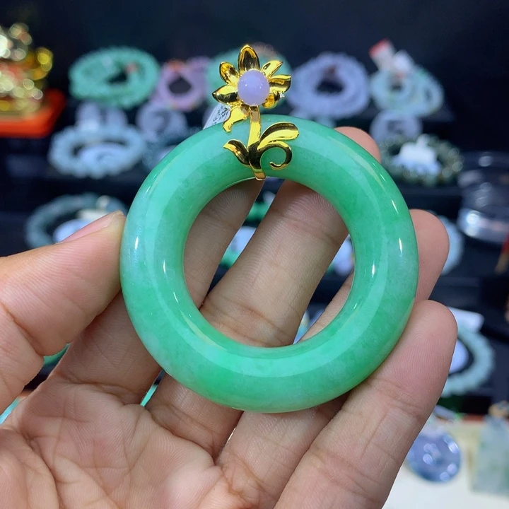 18K金镶嵌手链翡翠翡翠