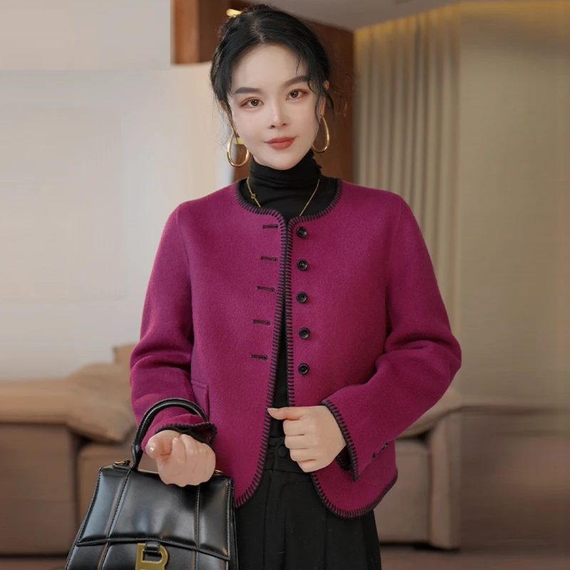 2025年新款外套女羊毛新款双面呢外套时尚高端洋气