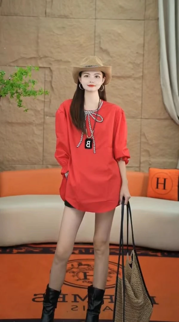 1199【安言服饰】春秋新款时尚百搭潮流上衣女韩系喇叭袖套头衬衫