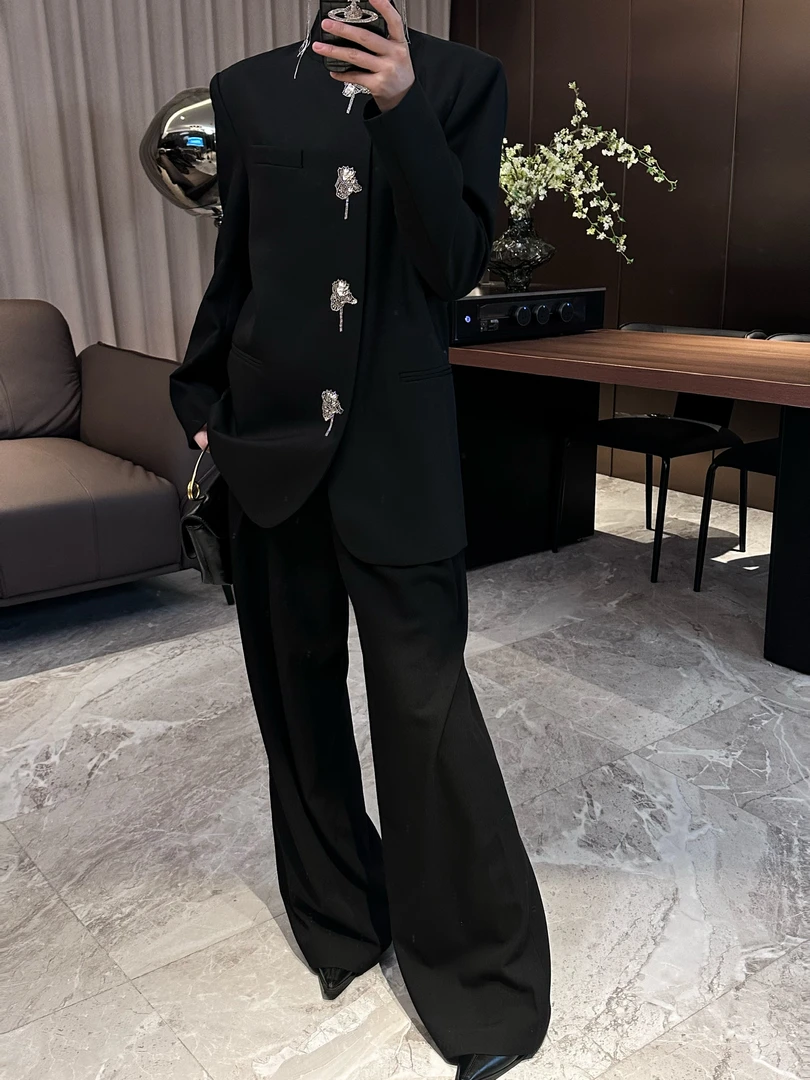 概曲（GaiQu）”梵音藏心“设计师款新中式收腰复古修身西服外套西装