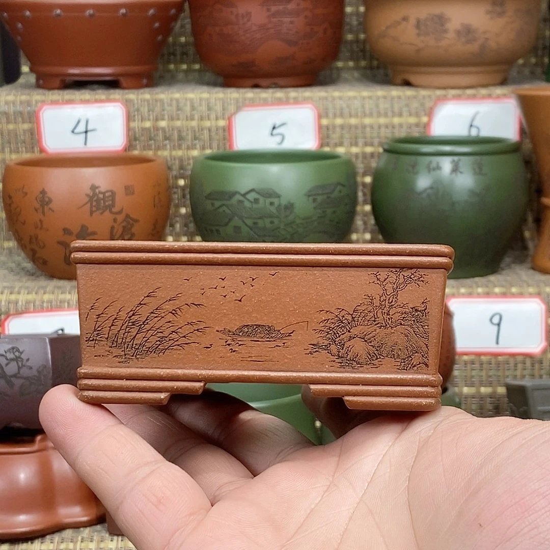 紫砂花盆我在等一
