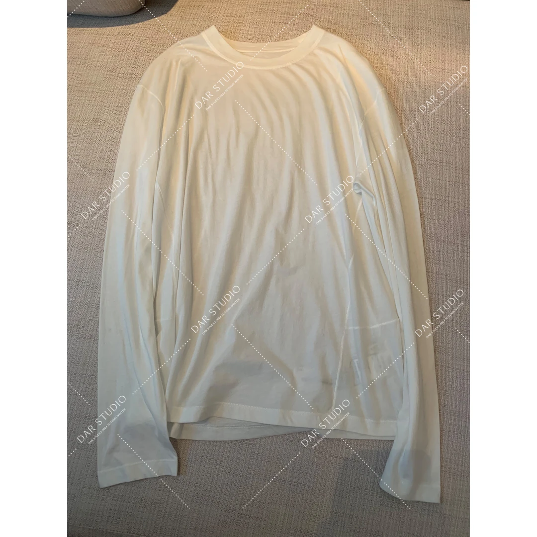 DAR STUDIO 【纯色艺术】2025春季新款百搭新款圆领长袖T恤 86142