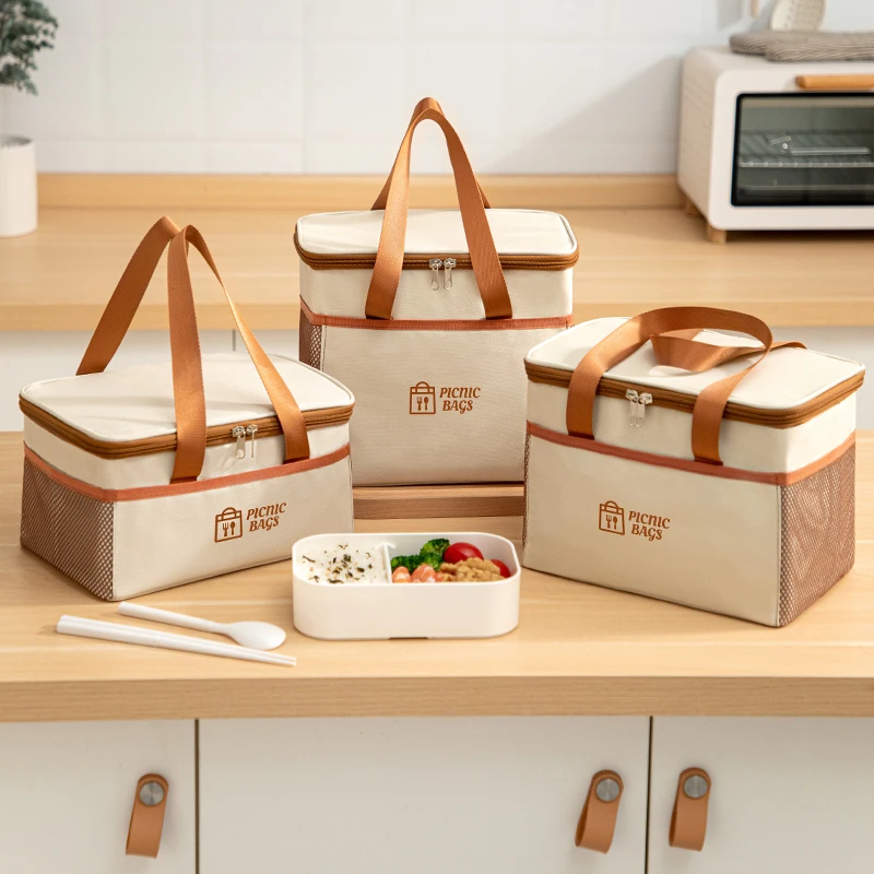 饭盒保温袋便当手提袋子加厚铝箔上班族小学生带饭专用防水午餐包