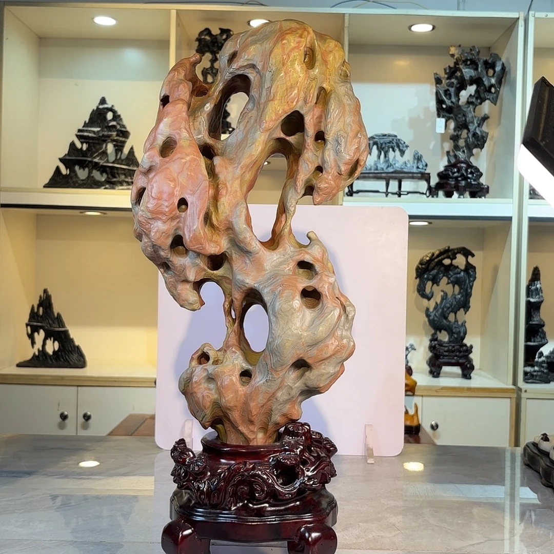 灏***果灵璧石手工雕刻奇石摆件