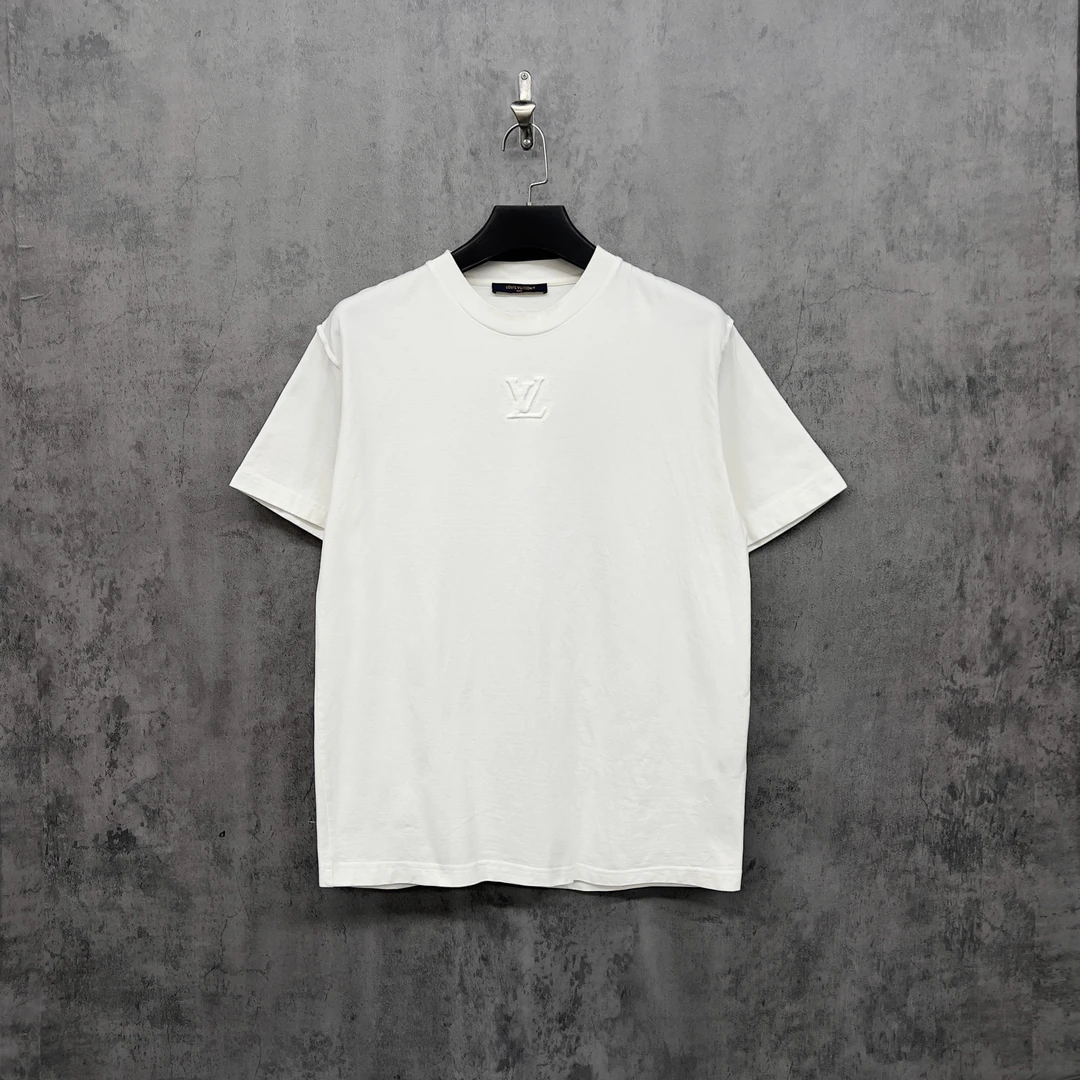 99新 LouisVuitton/路易威登 Lv新款浮雕Logo休闲短袖/K619/M码