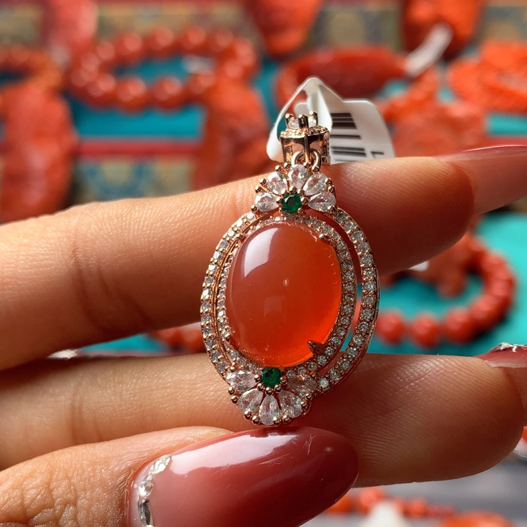 吊坠(不含链)合金南红玛瑙