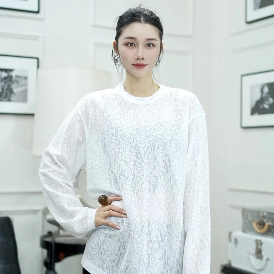 BETTY BAIRN 定制弹力肤感慵懒圆领T25B-BW851