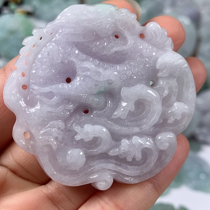 颈饰未镶嵌翡翠仿古龙行天下两面工艺福利