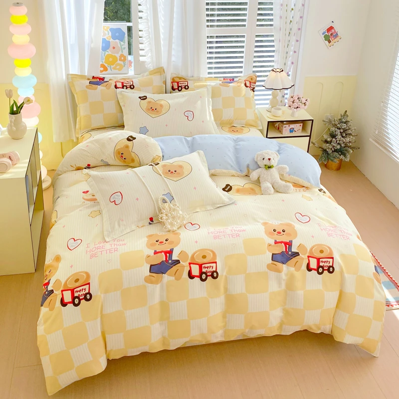 纯棉100全棉床上用品四件套2025新款学生宿舍单人床单三件套床品4