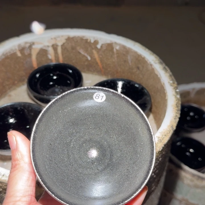 军***小雨茶盏，手工柴烧