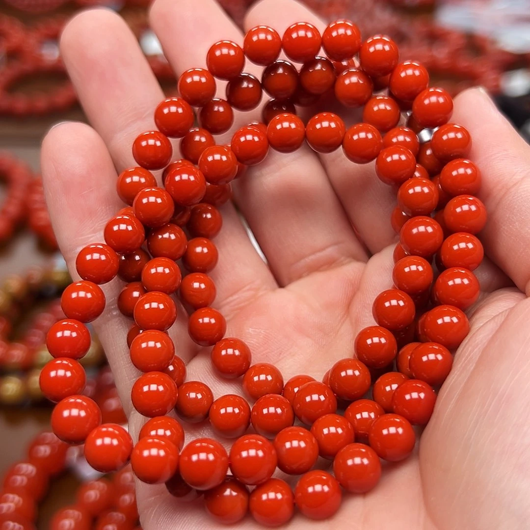 双***好南红玛瑙未镶嵌手链