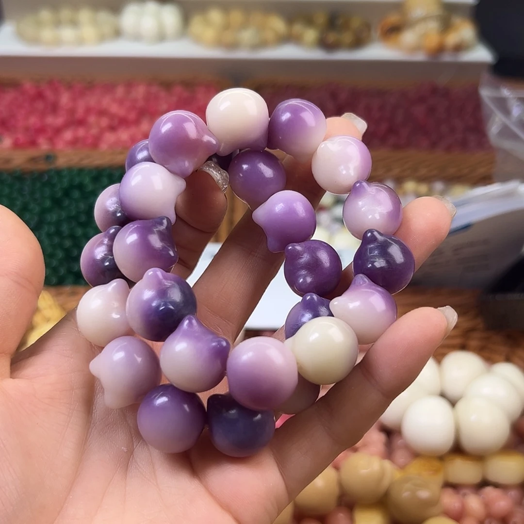 菩提根/象牙果手串卡17左右紫猫头串1条