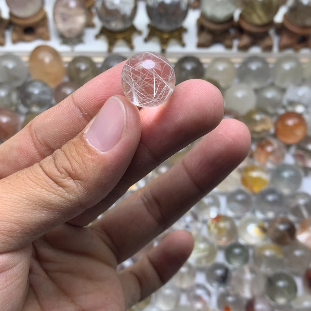 咬***烧珠宝半成品水晶未镶嵌兔毛球