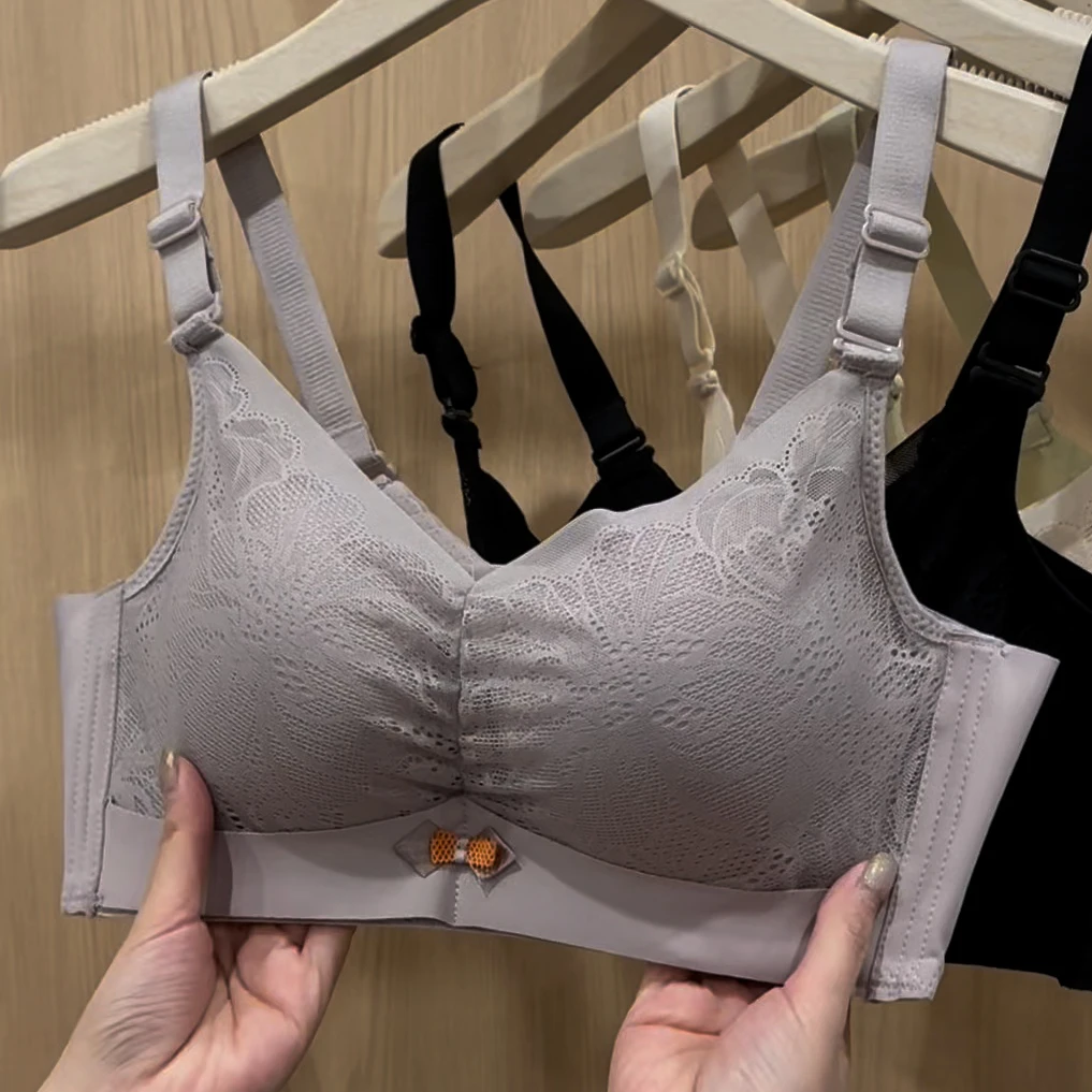 小胸加厚聚拢文胸调整型内衣舒适透气防下垂无钢圈蜜桃杯2025组合