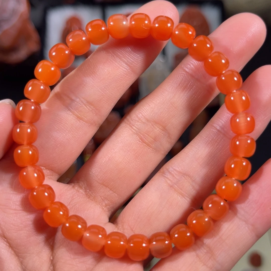 南红玛瑙未镶嵌老形手串6.9左右