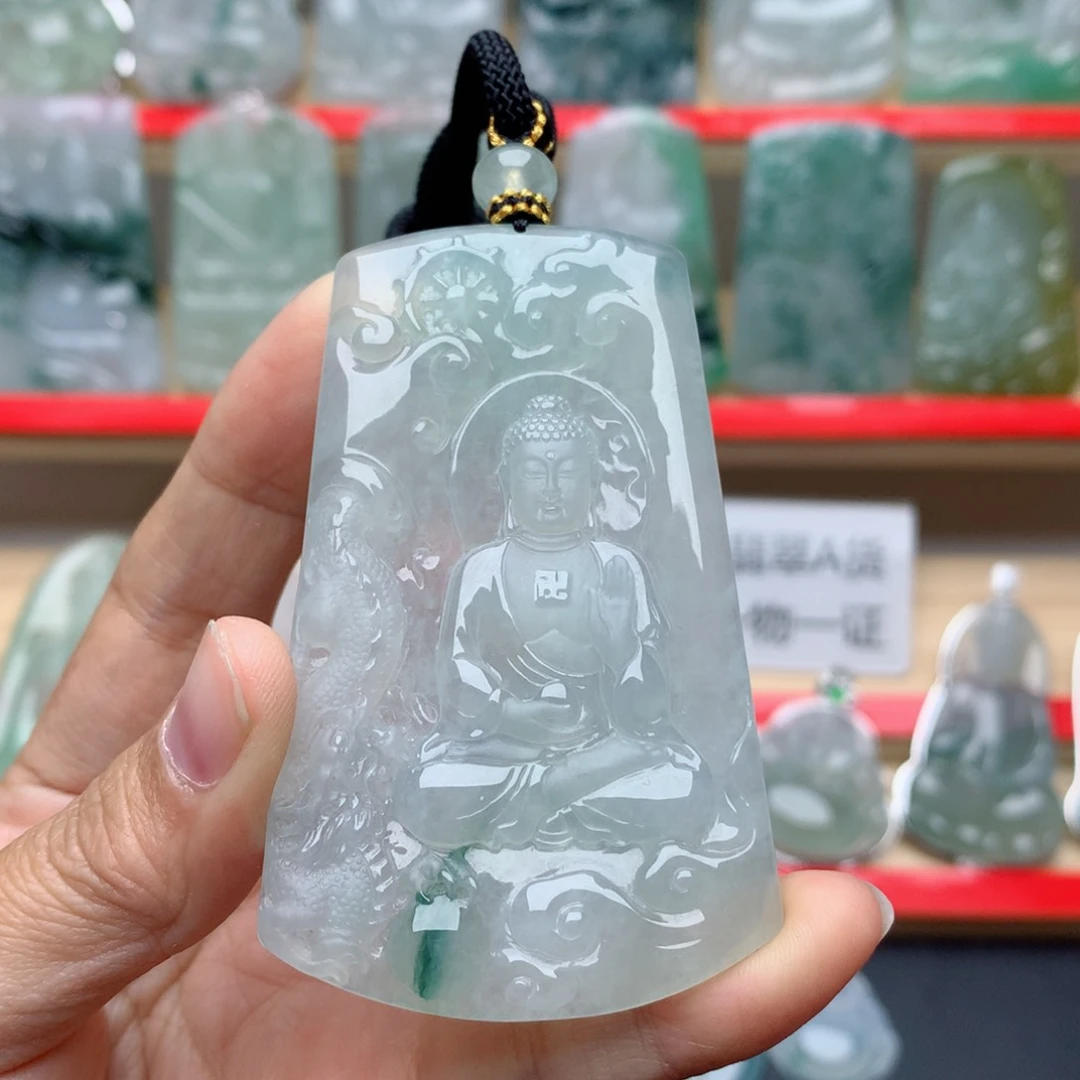 翡翠颈饰未镶嵌蝙*阿弥陀佛