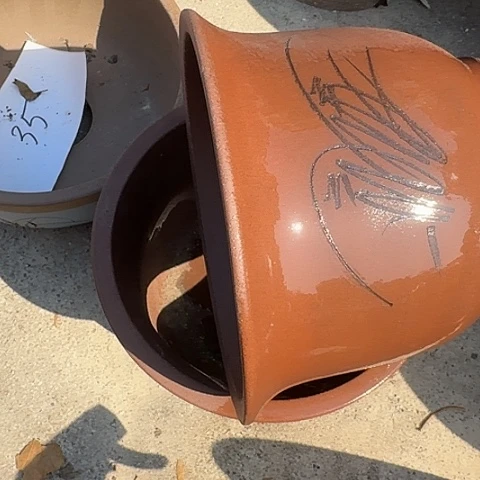 紫砂宜兴紫砂花盆20+20平角金钟