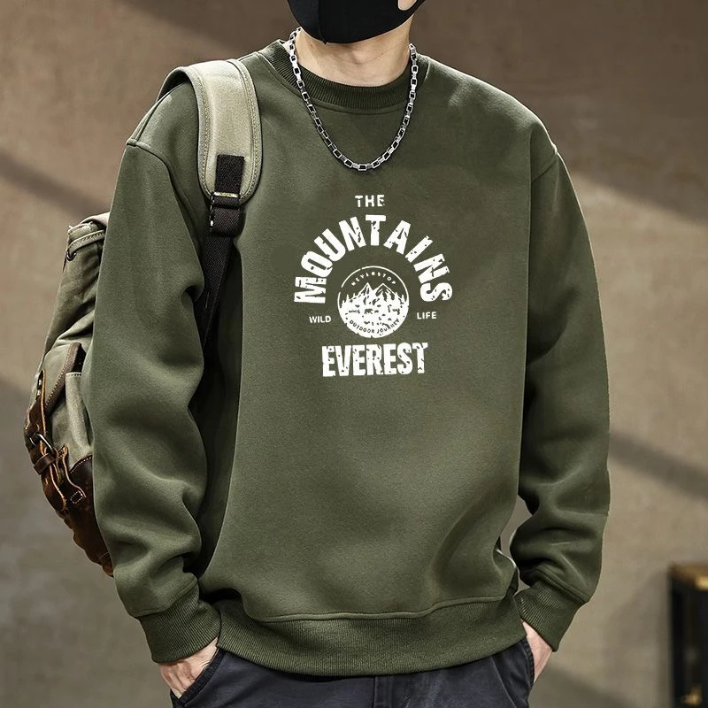 美式重磅卫衣男春秋季2025新款潮牌百搭美式hiphop高街ins衣服