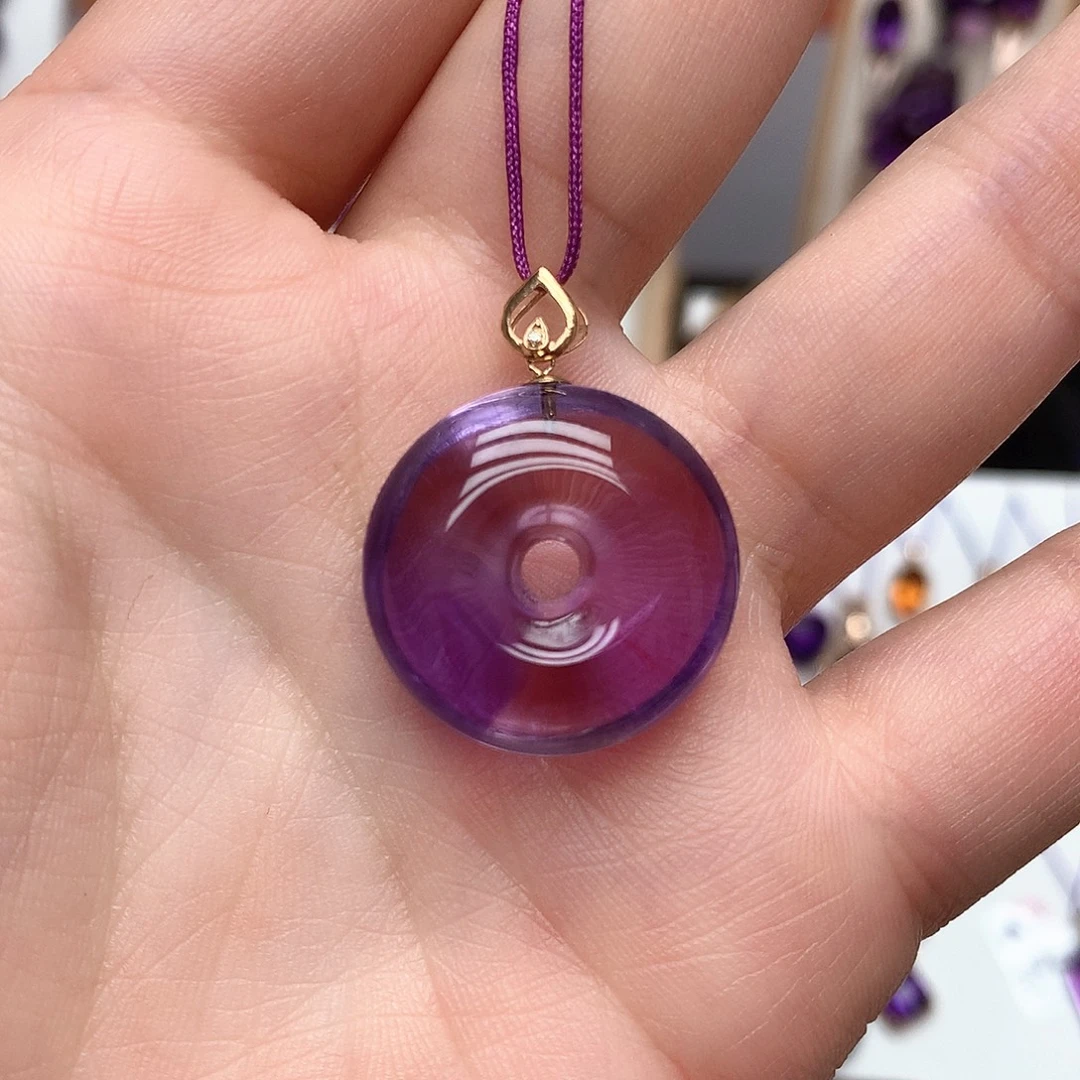 吊坠(赠链)紫晶18K金镶嵌L