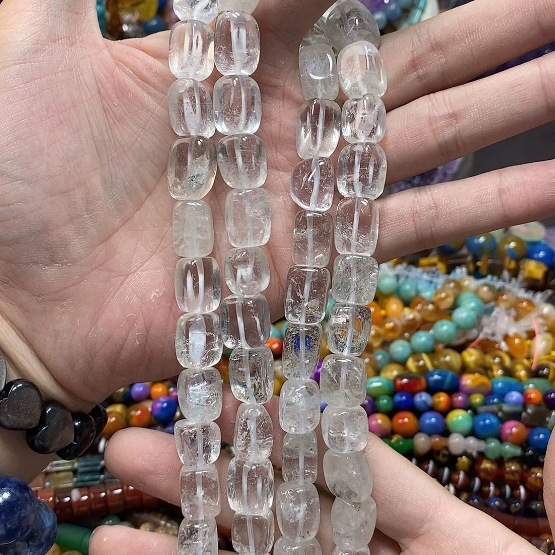 石英质玉未镶嵌，天然白水晶方糖12×15mm，