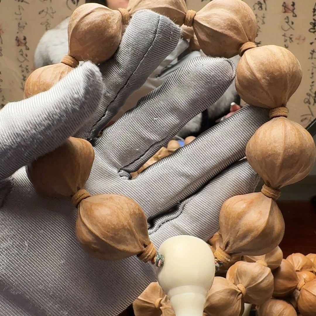 海***川橄榄核手串铁核四花