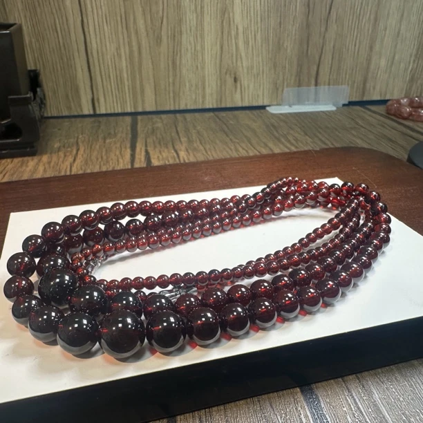 【书记甄选】天然酒红石榴石塔链 多样性发一件 约3-11mm 3684YT