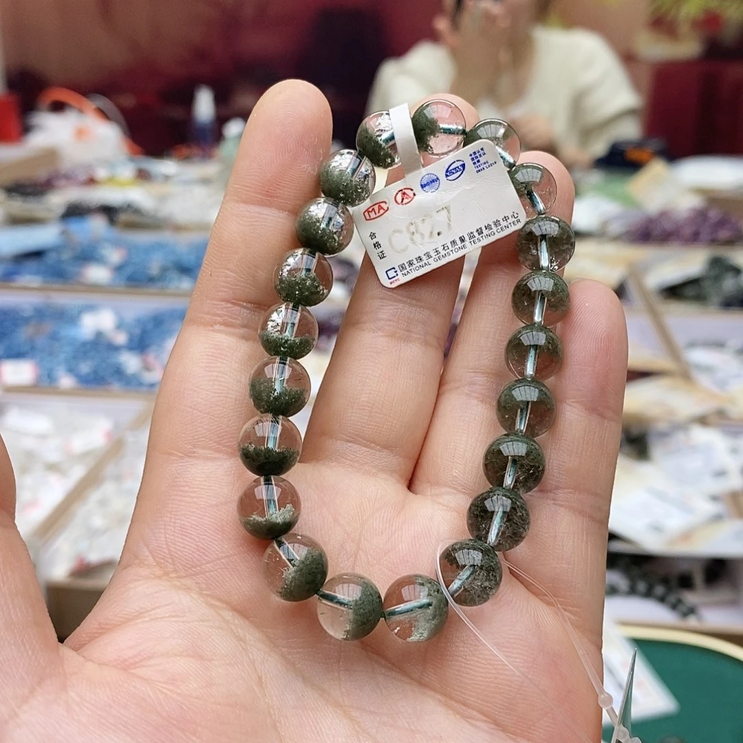 水晶手链未镶嵌C827绿幽灵9mm