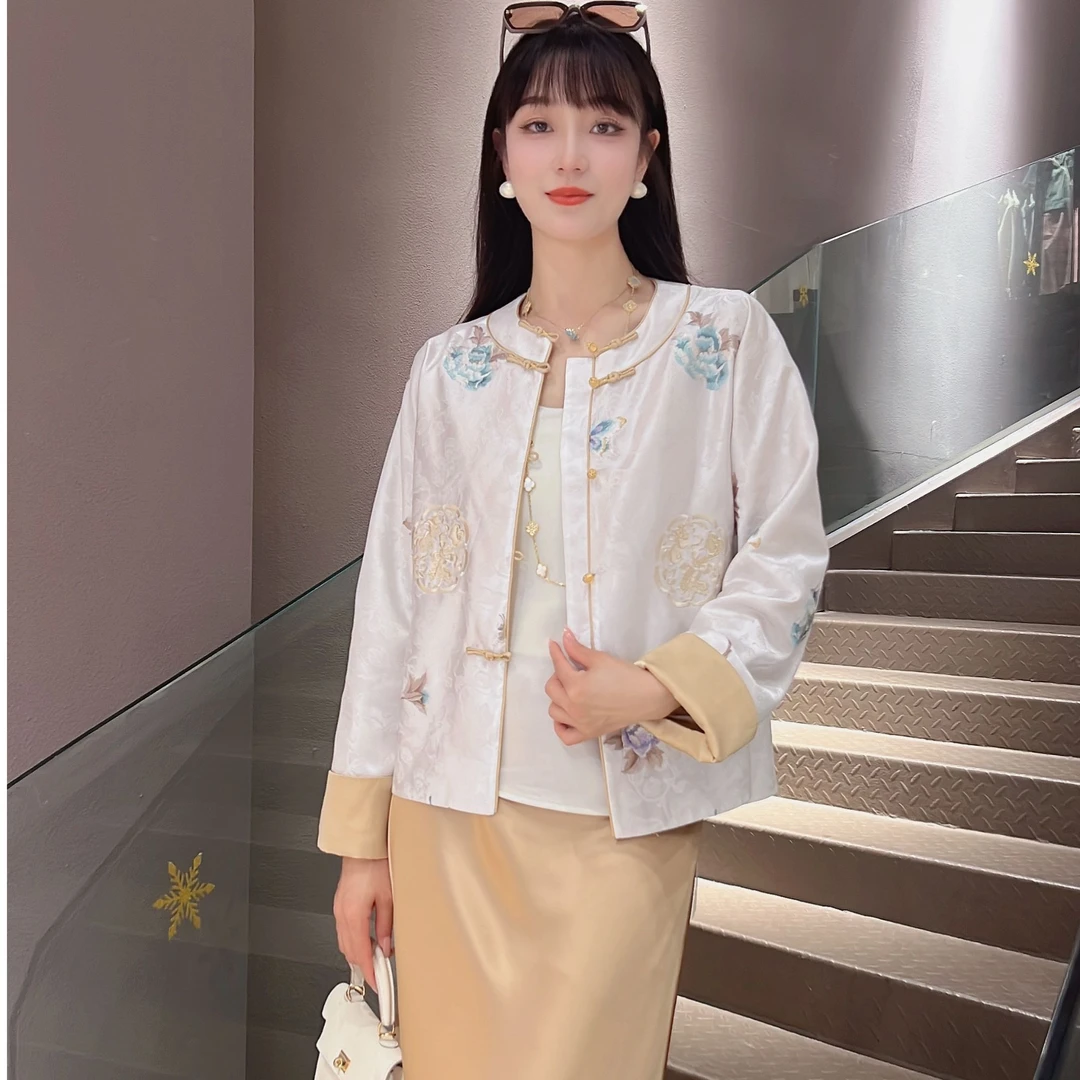 《佩佩定制》《瑾瑜》时尚刺绣气质新中式国风宽松百搭薄外套2154