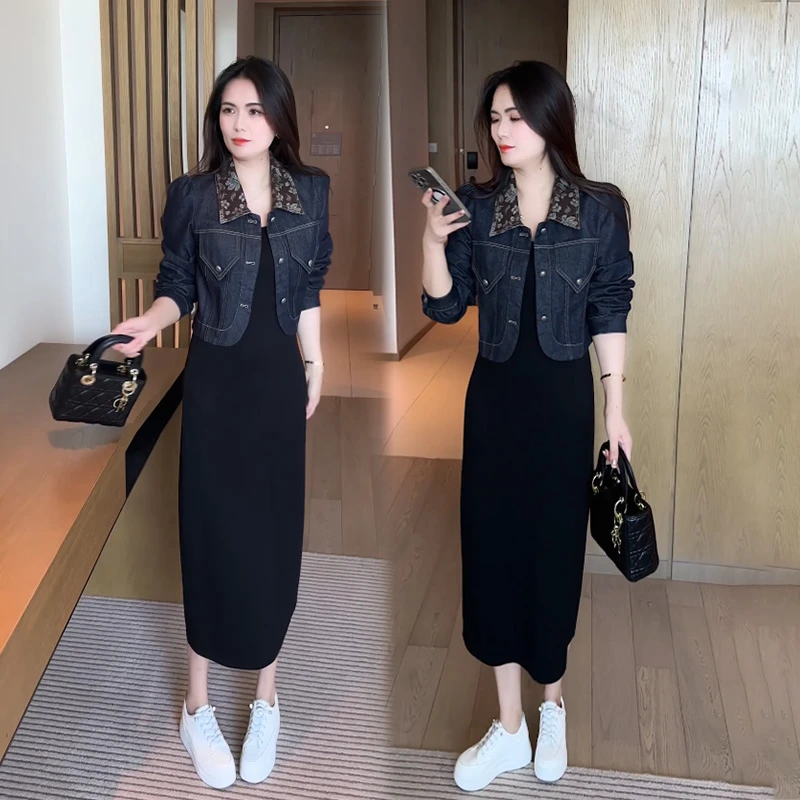 女装连衣裙春秋2025年新款时尚洋气质早秋装减龄爆款两件套装裙子