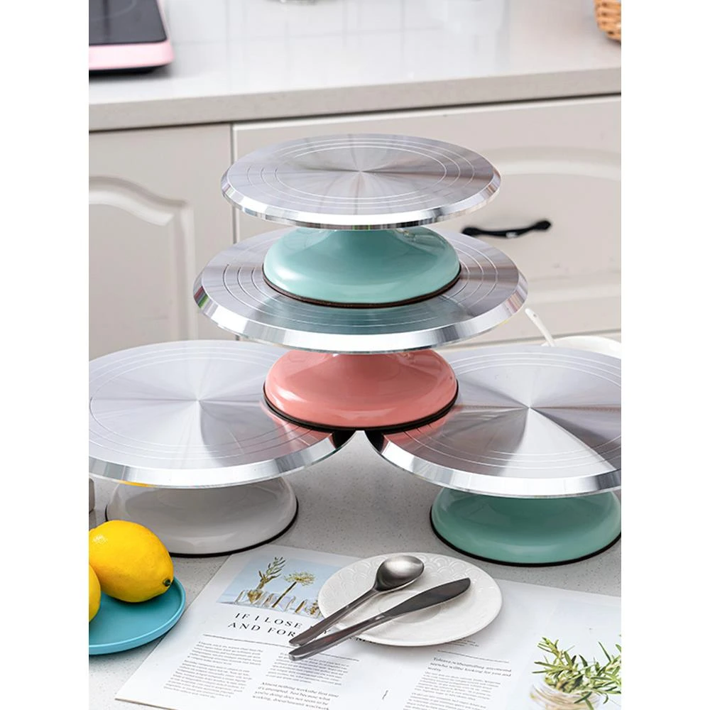 铝合金裱花转台裱花台底座专用生日蛋糕转盘家用商用烘焙甜品工具