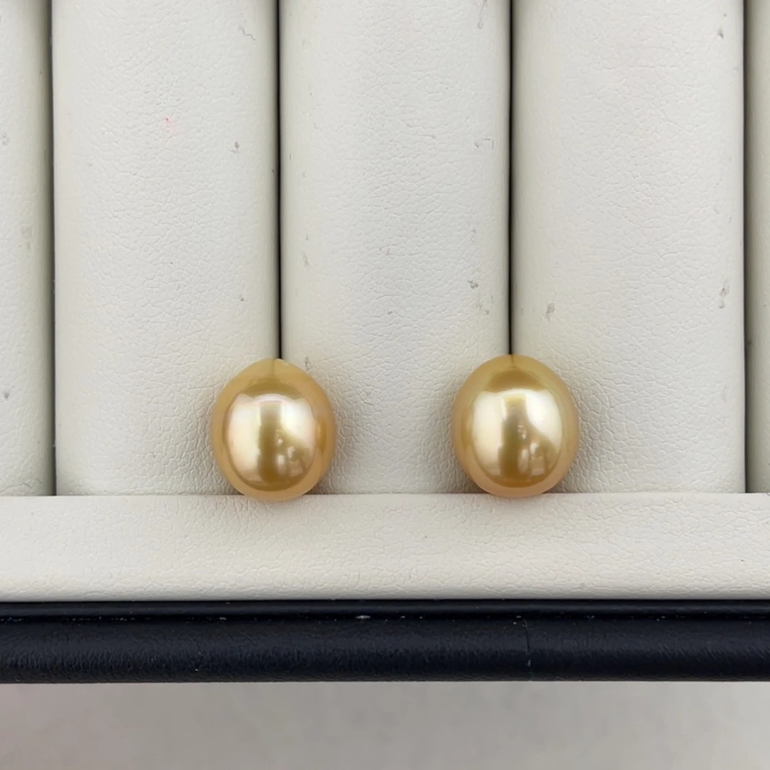 定制海水珍珠未镶嵌裸珠极光金珠对珠