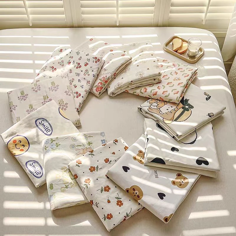 【不挑花色】纯棉色织水洗棉加大双人床单245*265亲肤简约防滑柔软