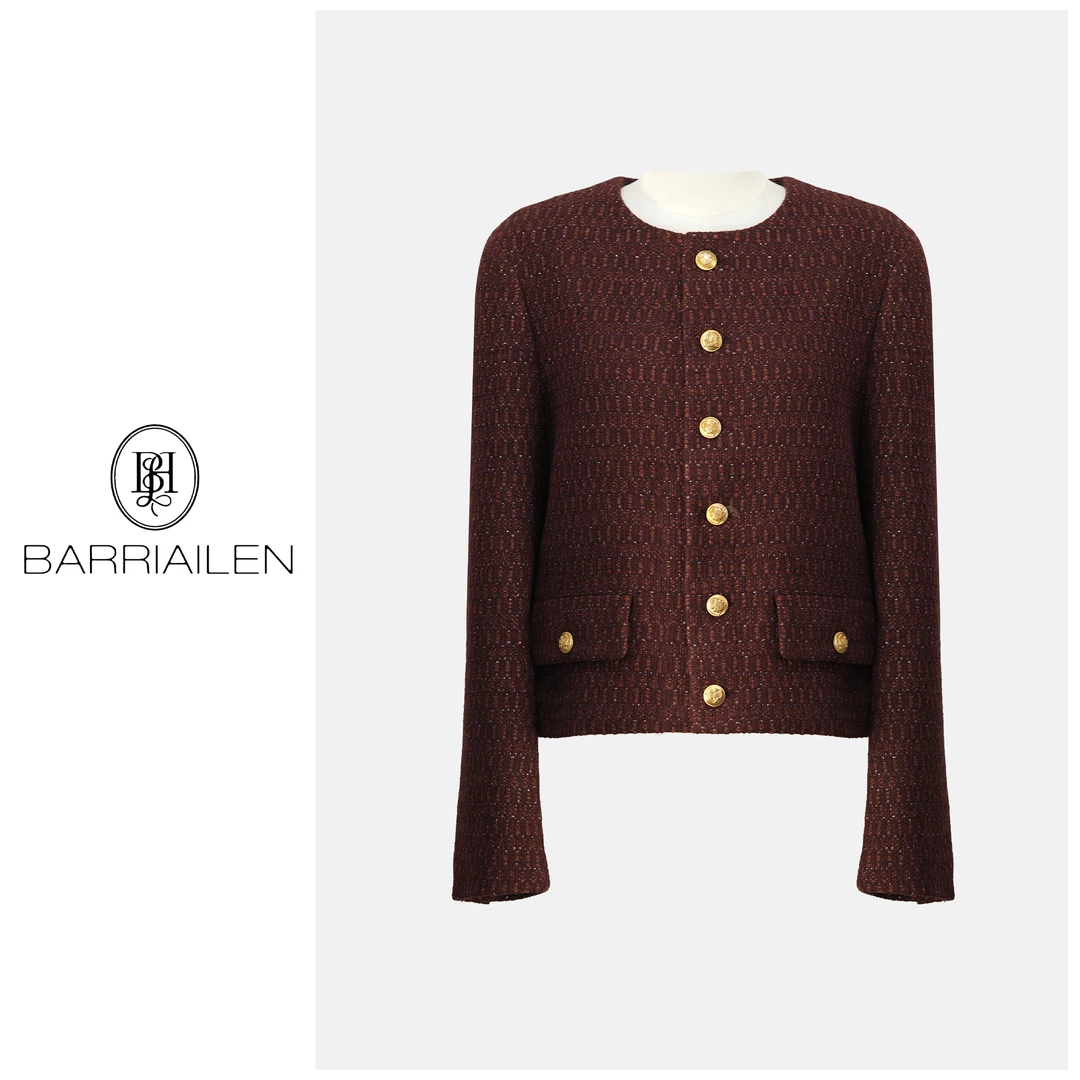 BARRIAILEN | 粗花呢经典复古气质小香风开衫外套-24817