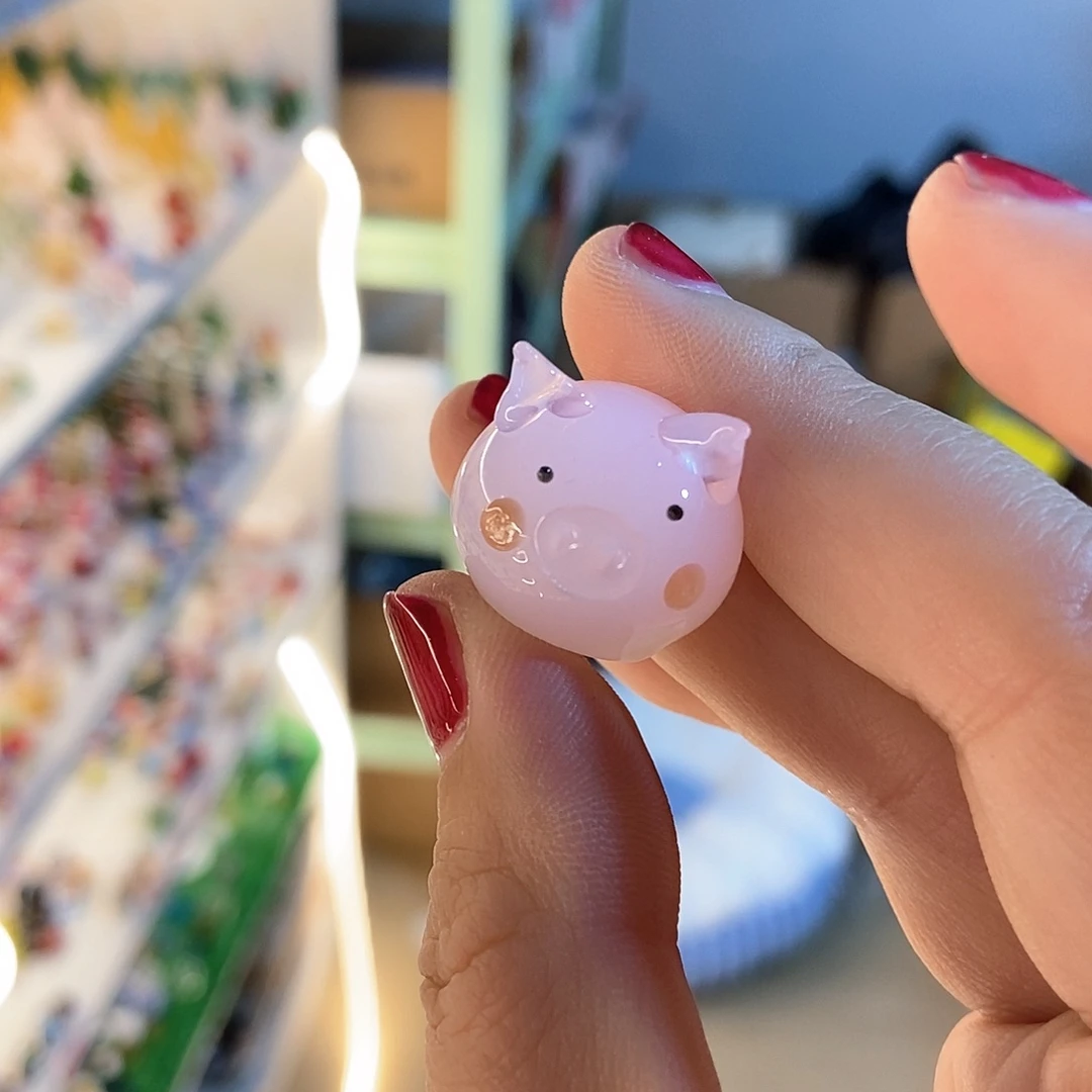 琉璃手工艺品汤圆猪