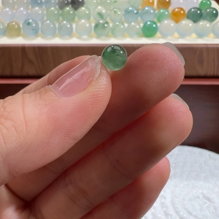 翡翠散珠天然缅甸翡翠A货5.7